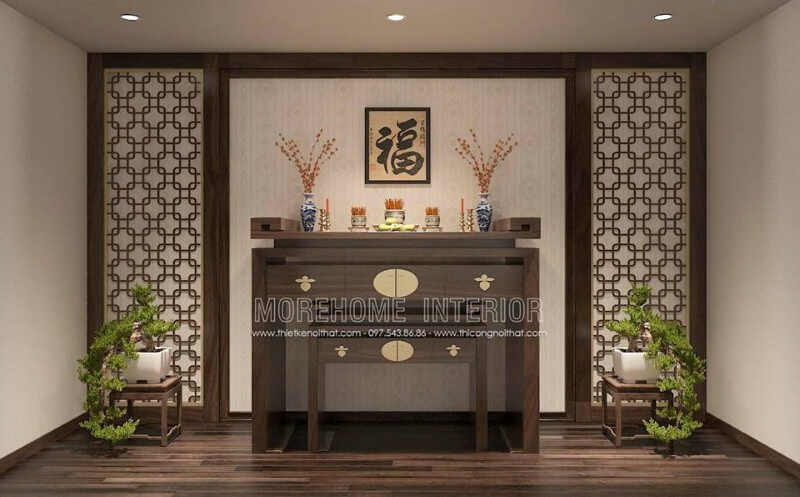 Sắp xếp nội thất phòng thờ đẹp, sang trọng tại Gamuda.